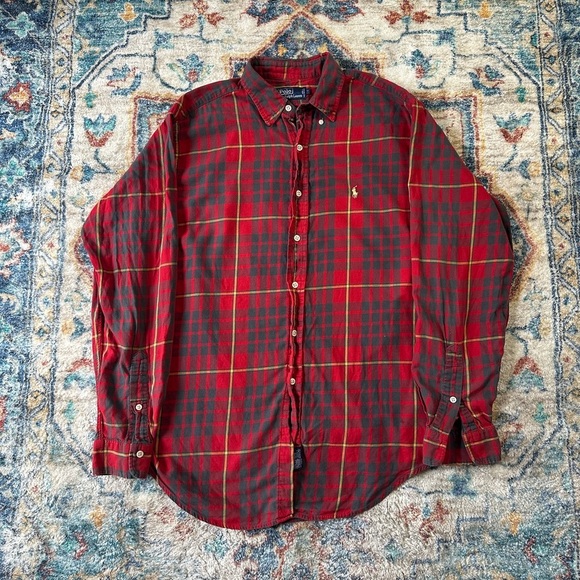 Polo Ralph Lauren Other - Vintage Polo Ralph Lauren Plaid Buttom-up Shirt Medium